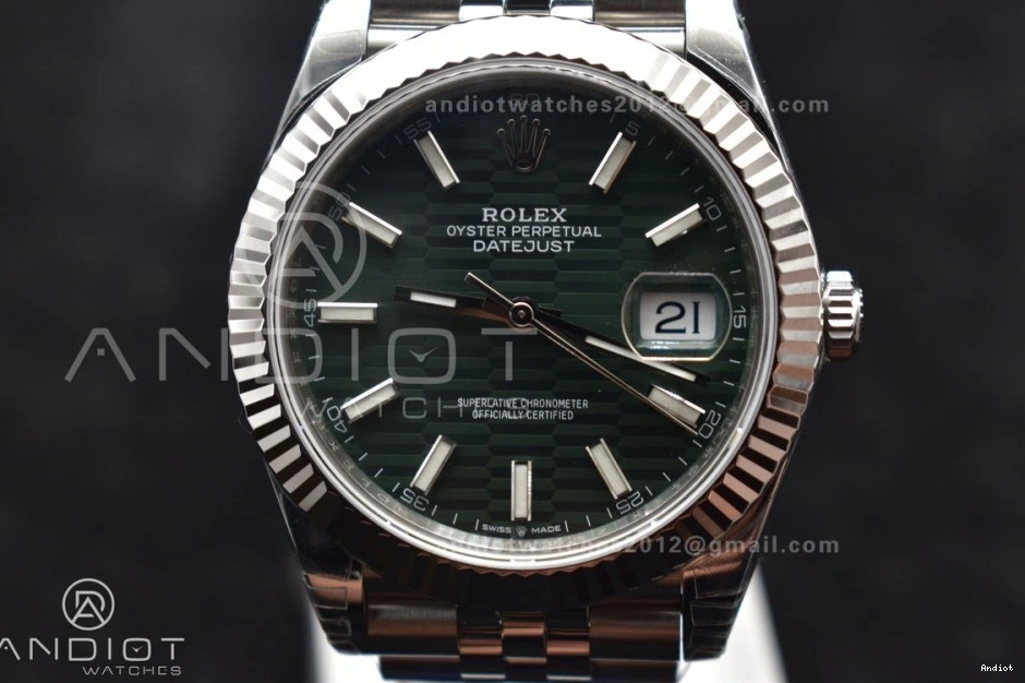 Fluted Jubilee Dial Edition Steel 41 VSF Green 904L VS3235 on Bracelet DateJust Bezel 126334 Textured Best 1:1 0312